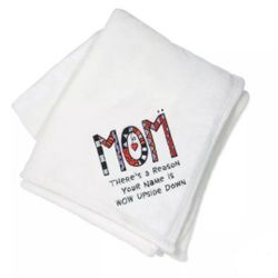 New Mom Embroidered Plush Cuppa Doodles Blanket