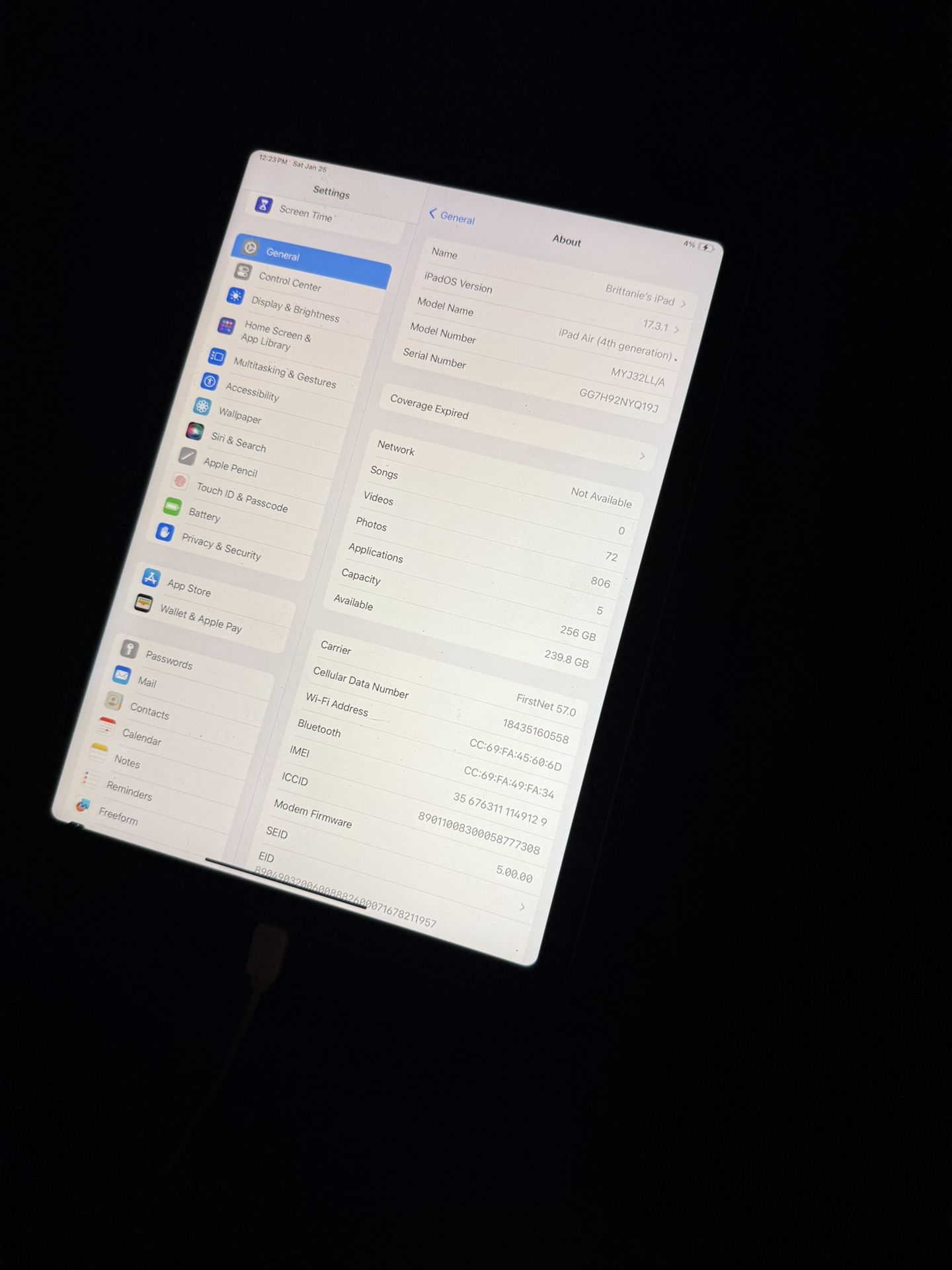 New iPad Air 4th Generation
