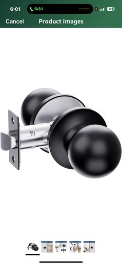 Round Door Knob H200, Non Locking Door Knob, Dummy Knob Door Handle Set, Door Knobs Interior for Bedrooms, Bathrooms, Cupboards, Closets, Pantries, Le