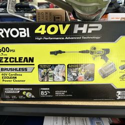 RYOBI ONE+ HP 18-Volt Brushless EZClean 600 PSI 0.7 GPM Cordless Electric Power Cleaner w/ 4.0Ah Battery, Charger
