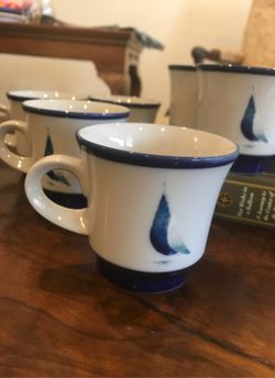 Noritake Sailboat 7 coffee/tea cups