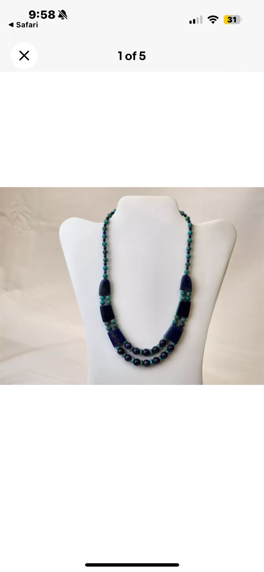Jay King Lapis Lazuli & Turquoise Necklace DTR Sterling 18" 925