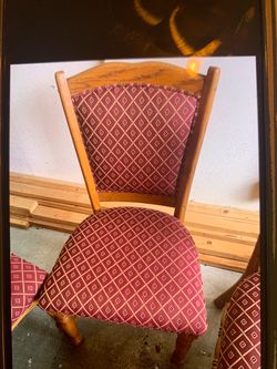 6 chairs Wood Frame Dining Chair Red Diamond Upholstery