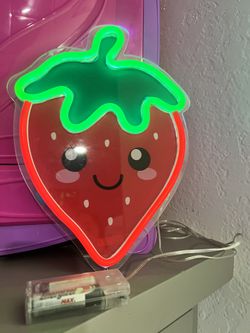 Strawberry Neon Light Battery Operated - Kids Room