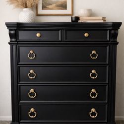 Matte Black Dresser Gold Hardware