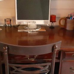 Antique Mahogany Desk with Chair