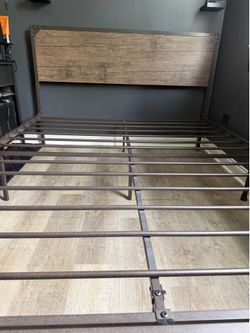 Metal Queen size bed frame and headboard