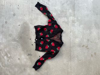 Strawberry Cropped Sweater