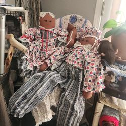 Hand Crafted Pair Gingerbread Dolls