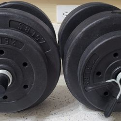 40 lb Adjustable Dumbbell Set – Plastic Coated
