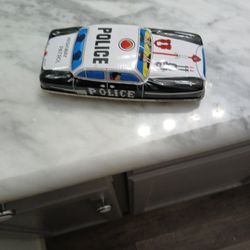 Vintage Friction Police Car Tin Toy 1950s  