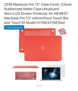 2016 MacBook Pro 13” matte case + key board skin + LCD screen protector
