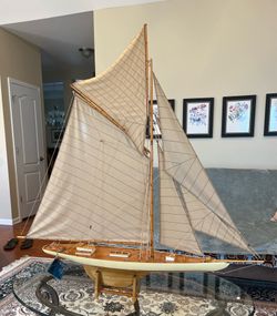 46” Long x 47” Tall Wood Model Sailboat