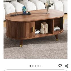 62”Tambour TV Stand for 50-80 Inch, Mid Century Entertainment Center with Large Storage Cabinet & Open Shelves, TV Console with Sliding Doors for L