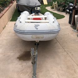 12ft Caribe Dingy Boat/ Trailer Title In Hand Water Ready 