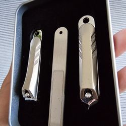 3Pcs Nail Clippers Set Ultra Wide Jaw Opening for Thick Nails Cutter, Toenail and Fingernail Clipper kit with Nail File, with Gift Box for Men and Wom