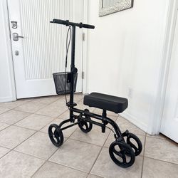 Black Steerable Knee Walker Roller Scooter with Basket Dual Braking System for Angle and Injured Foot Broken Economy Mobility  Brand New 