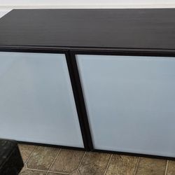 GORGEOUS Large Cabinet w Frosted Glass Doors for Wall / Top of Desk