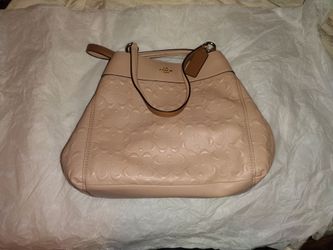 Coach Embossed  Leather Shoulder Bag