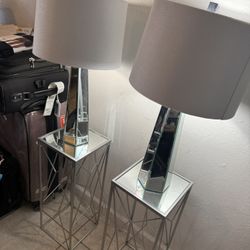Mirror Lamps And End Table 