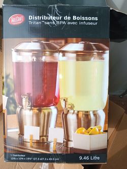 2 TableCraft 2.5 Gal Beverage Dispensers w/ Infuser – Commercial Catering Restaurant
