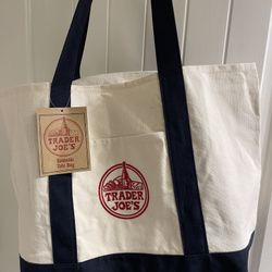 Trader Joe’s LARGE Tote Bag New Navy Blue 