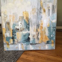 Framed City Scape Canvas Wall Art