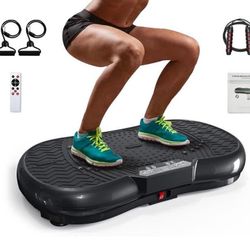 Bigzzia Vibration Plate Exercise Machine 10 Modes Whole Body Workout Vibration Fitness Platform w/ L