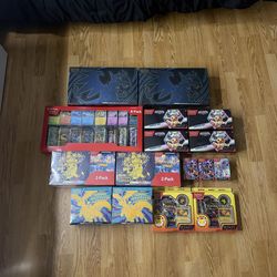 Pokemon ETBs, Bundles, Boxes: Prismatic, Acended Heroes, Destined Rivals, Phantasmal Flames, Black Bolt, White Flare
