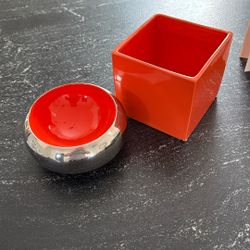 Crate And Barrel Dish And Orange Pot