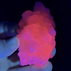 Impressively Fluorescent Mangano Calcite Lotus Flower Crystal 