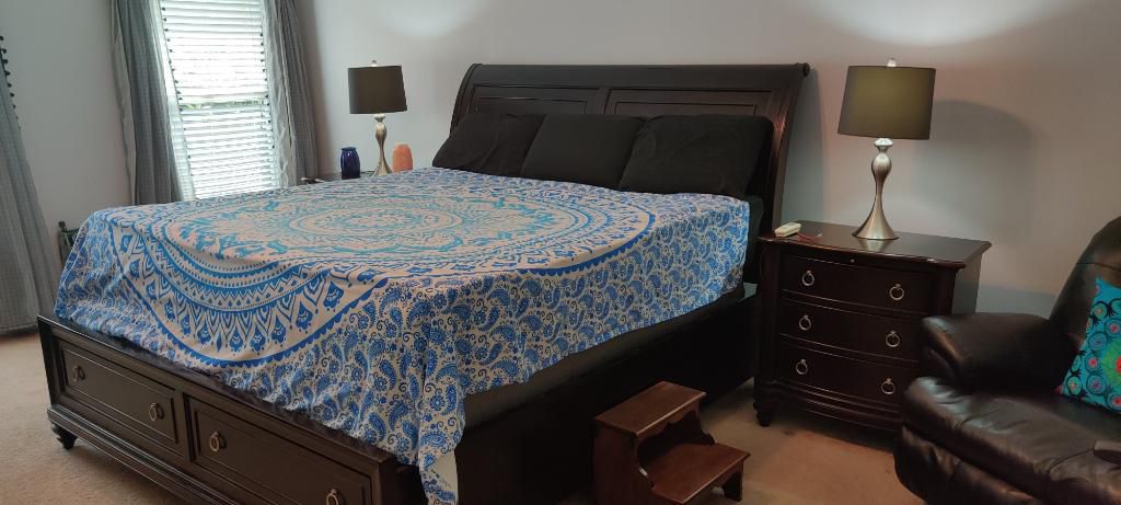California King Bedroom Suite with Merlot Sateen Finish