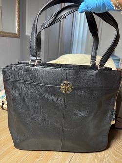 Tory Burch Black Leather Tote Bag
