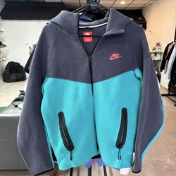 NIKE TECH FLEECE DUSTY CACTUS BLUE SIZE M