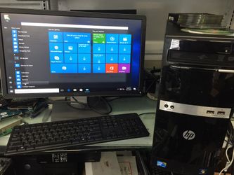Hp desktop intel Pentium 2.3ghz 320gb 4gb win 10 22” monitor