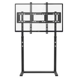 unho Universal Against The Wall TV Stand Floor: Free Standing Mount Stand with Height Adjustable Bracket for TV Bench Compatible with 32-85 inch Flat 
