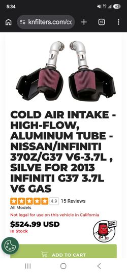 K&N Intake - Nissan 370Z / infiniti G37 / Q40