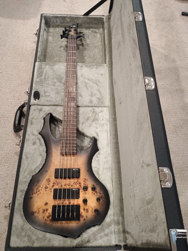 ESP LTD F5 Ebony Bass Charcoal Burst Satin