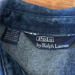 Vintage y2k Polo Ralph Lauren navy denim jacket Size L #denimjacket #preppy