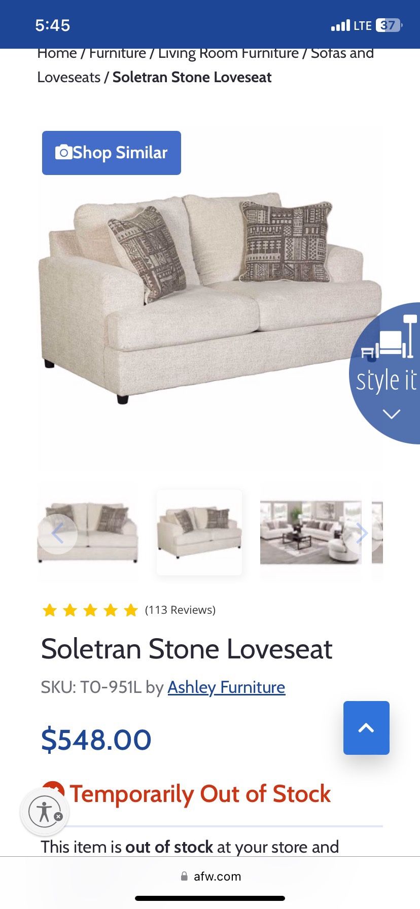 Soletren Stone Sofa