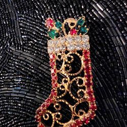 Colorful Christmas Stocking Brooche