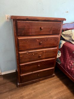 5-Drawer Tall Chest, Cherry Finish, 34" W x 51" H
