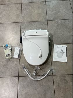 SmartBidet® SB-1000 Smart Bidet Electric Bidet Toilet Seat with Heated Seat, Warm Water, Air Dryer – Remote Control, Round