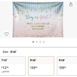 Boy Or Girl Twinkle Twinkle Little Star Backdrop