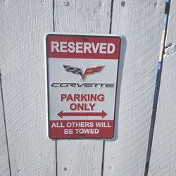 Corvette Parking Only Sign 