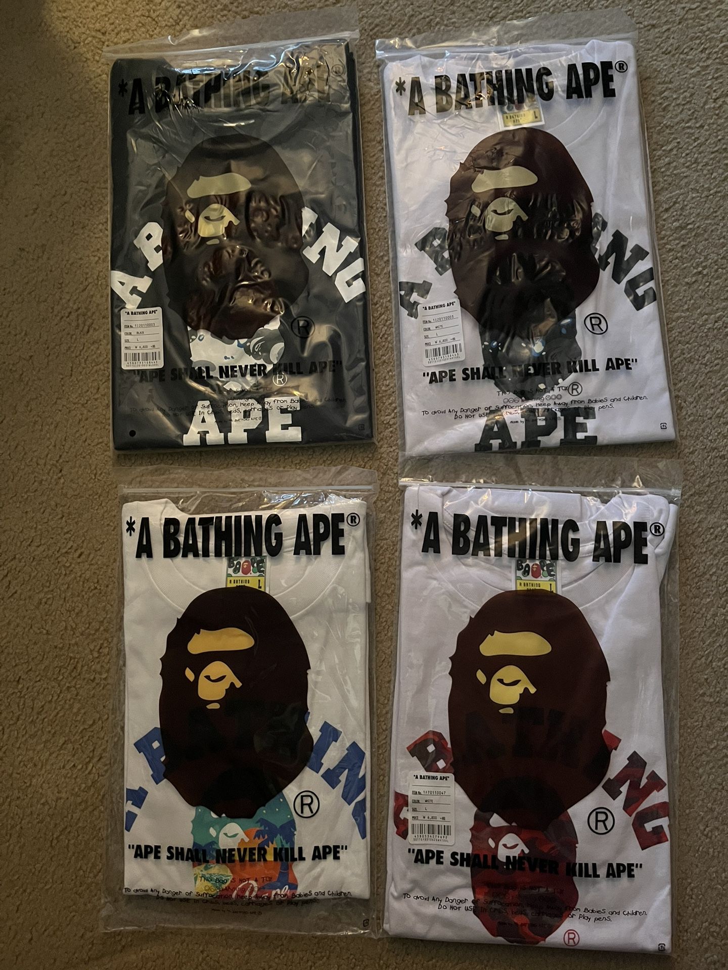 Bape Tees Size Large