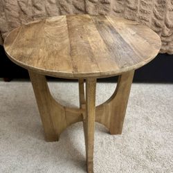 Solid Mango Wood Accent Table – Handmade in India – $80