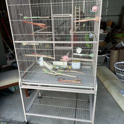 Bird cage with attachments 