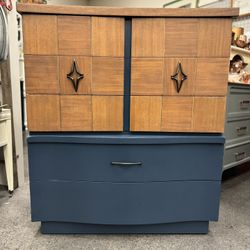 Vintage Mcm Refinished Highboy Dresser 