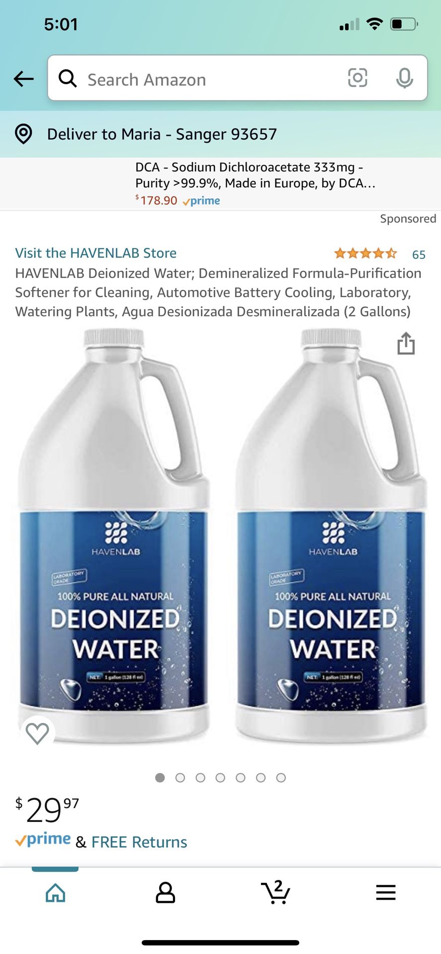HavenLab Deionized Water 